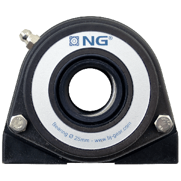NG waterproof pillow block bearing with thread S2 Ø25, 2-bolt, open cover